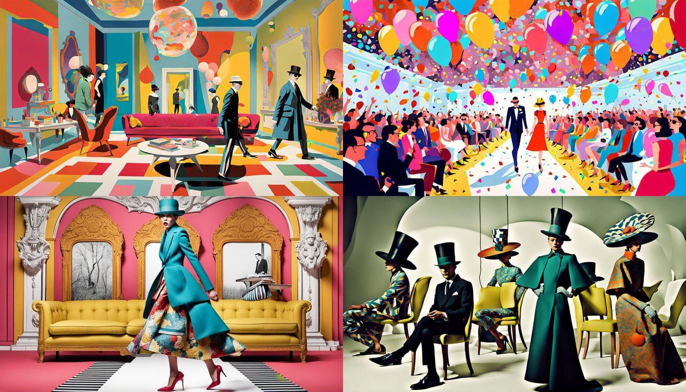 Fashion Show with Human Furniture as Runway Models