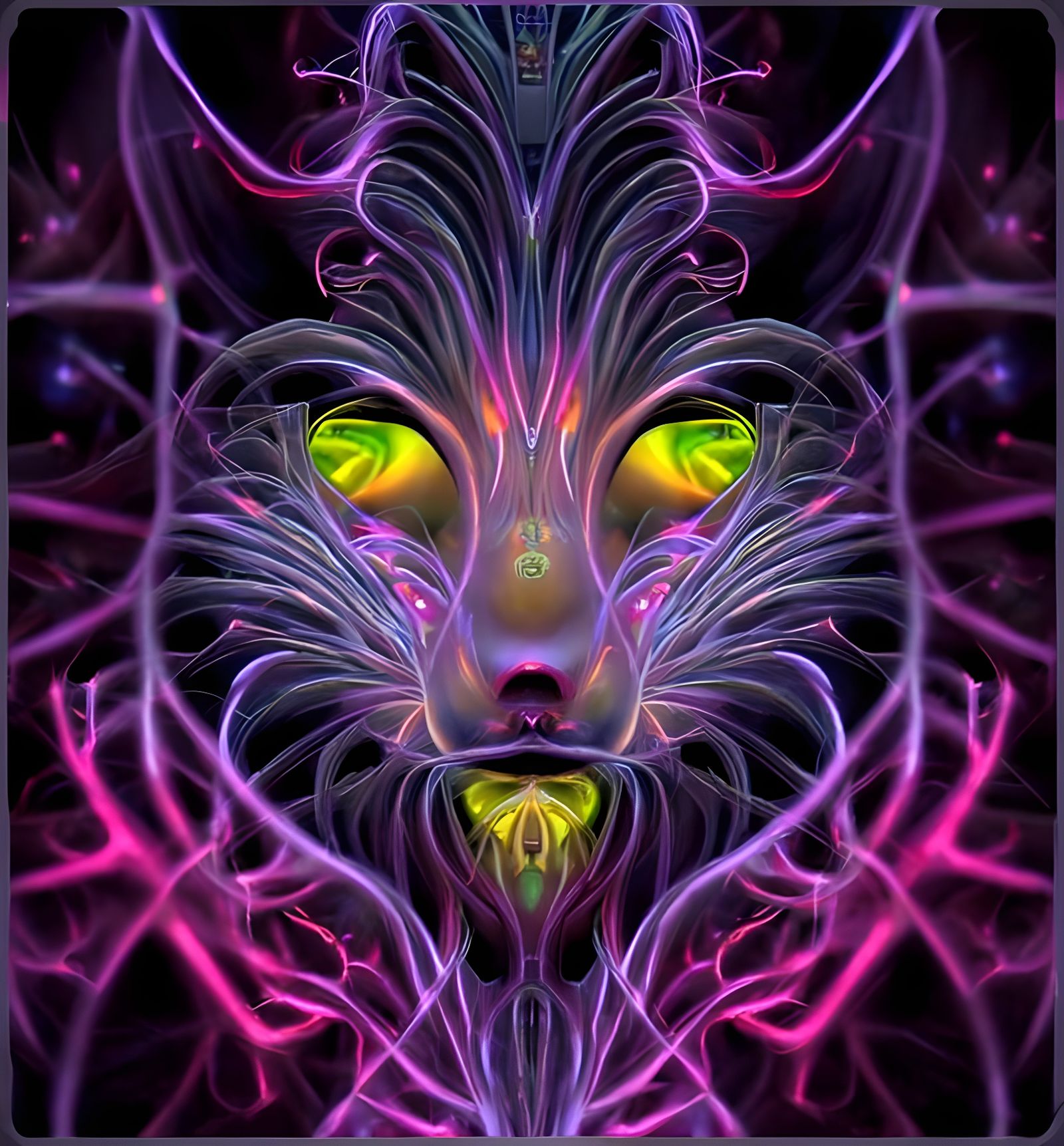 Psychedelic Fractal Art in Neon Colors