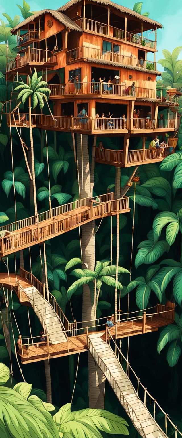 Multi-Level Jungle Treehouse Condo Complex