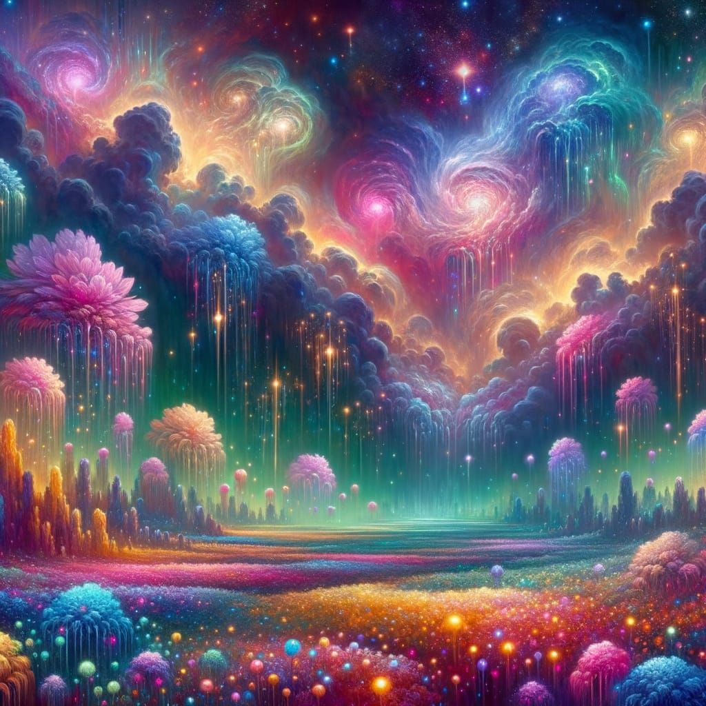 Surreal Astral Realm Landscape in Vibrant Colors