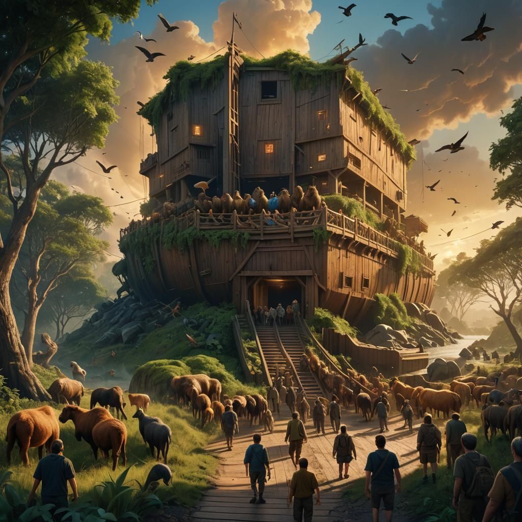 Noah's Ark: A Hyper-Realistic Fantasy Concept