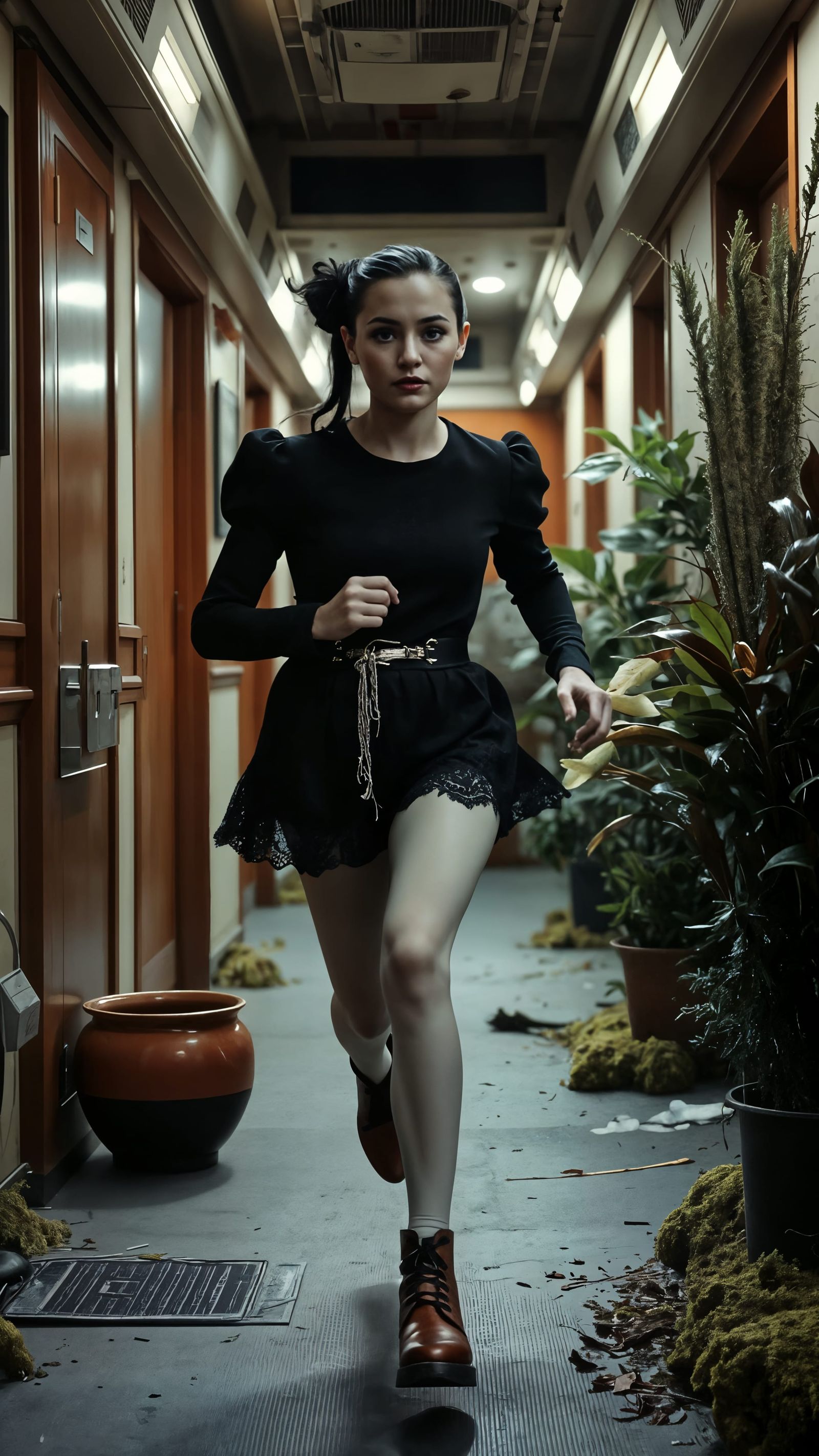 Kazakh Girl in Baroque Goth Style, Analogue Photo