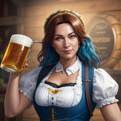 Oktoberfest Joy: A Vibrant Digital Portrait