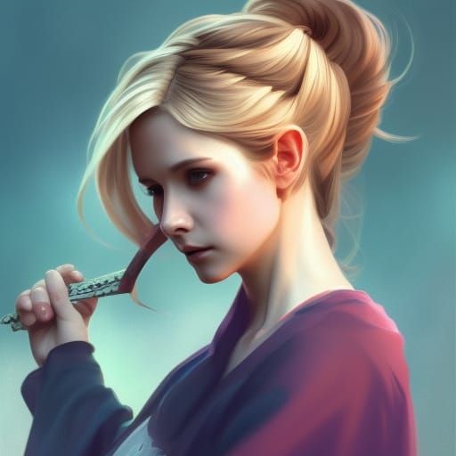 Buffy Portrait in Korean Style: Detailed Concept Art