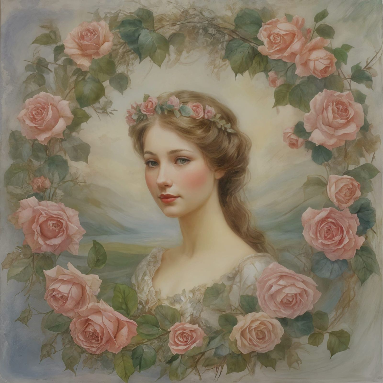 Delicate Hand-Painted Heart-Shaped Wreath