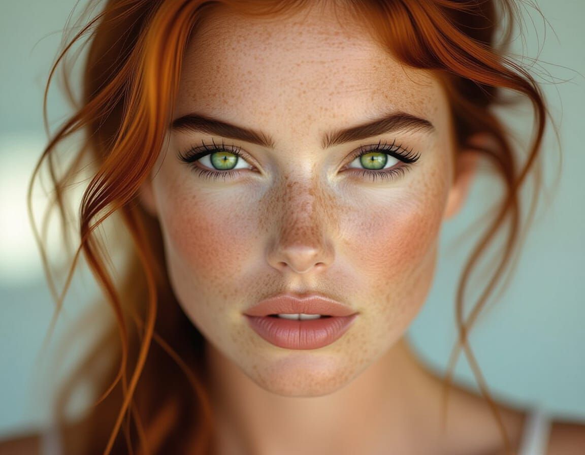 Ethereal Redhead Portrait in Photorealistic Style