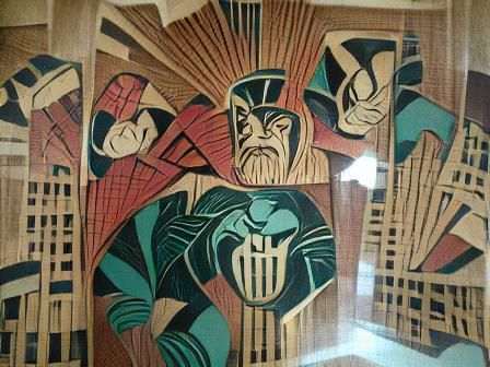 Marvel Comics Art Deco Woodcut Style Image