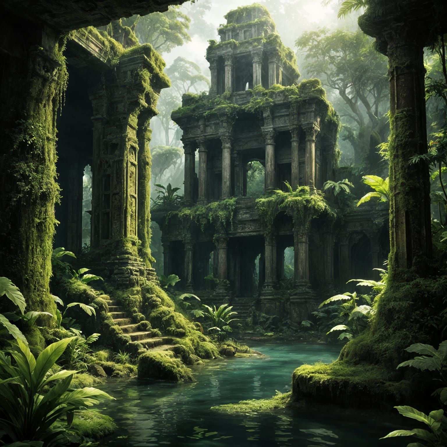 Overgrown Jungle Temple Ruin in Crystal River