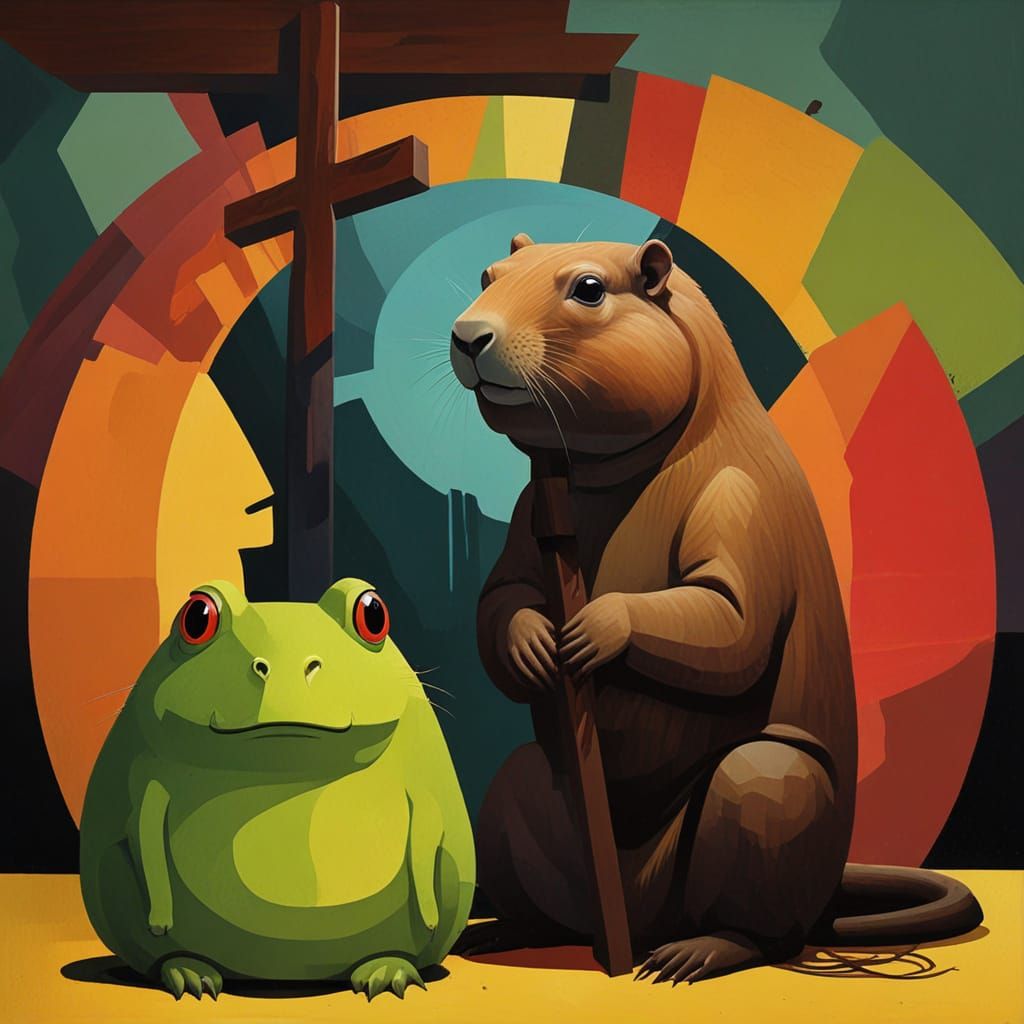 Variation on a praying capivara