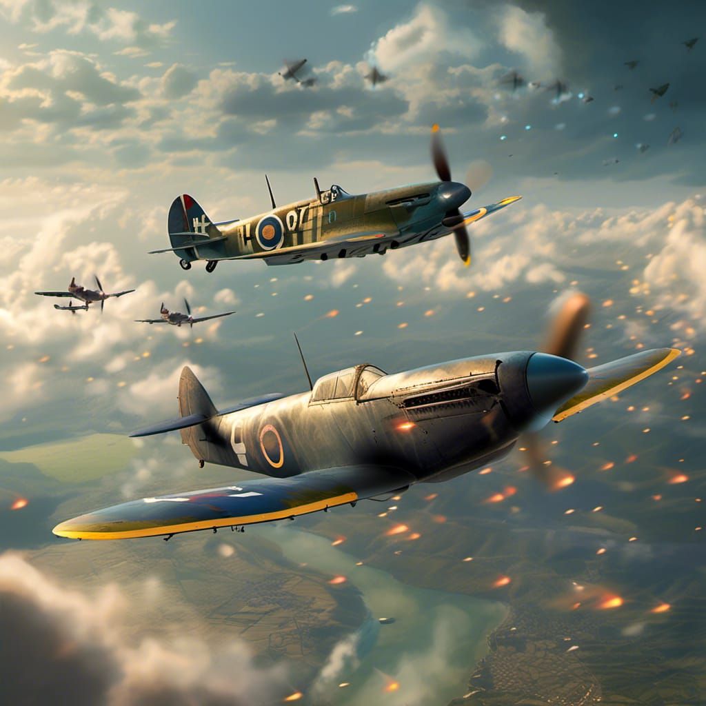 Planes in Dogfight: Epic Cinematic Digital Matte Painting