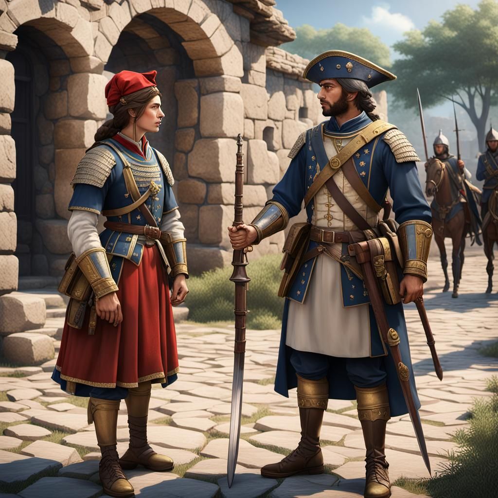 Byzantine Soldier Meets American Spy in Anime Style