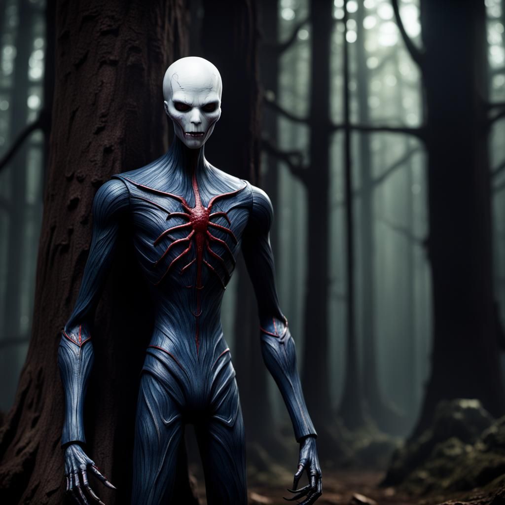 Demonic Porcelain Slender Man Doll: Detailed Matte Painting