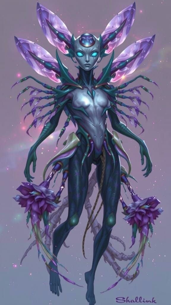 Alien Snapdragon Bloom in Biomechanical Surrealism