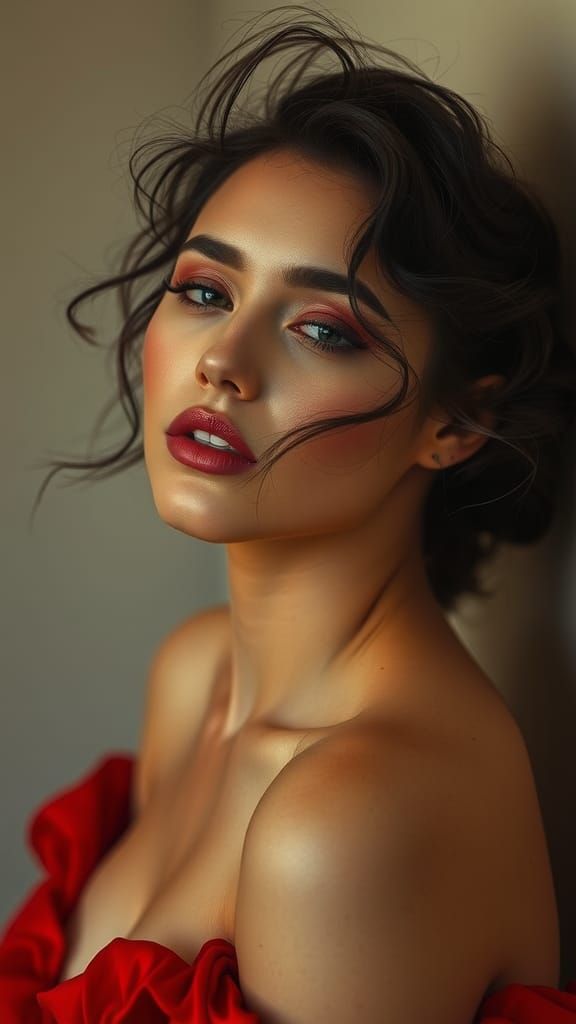 Abstract Red Sensuality: Digital Art