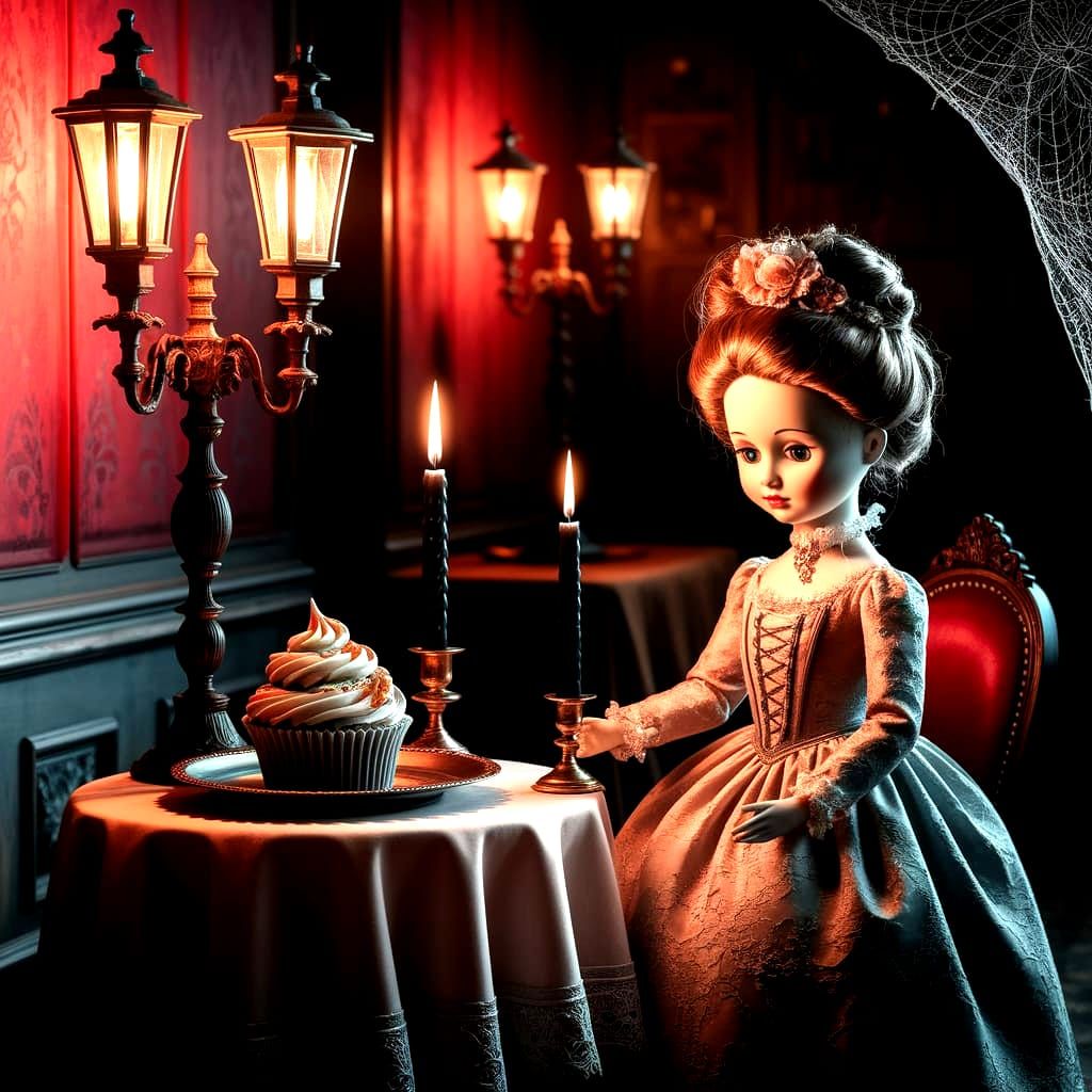 Victorian Doll's Spooky Birthday Party in Gaslight