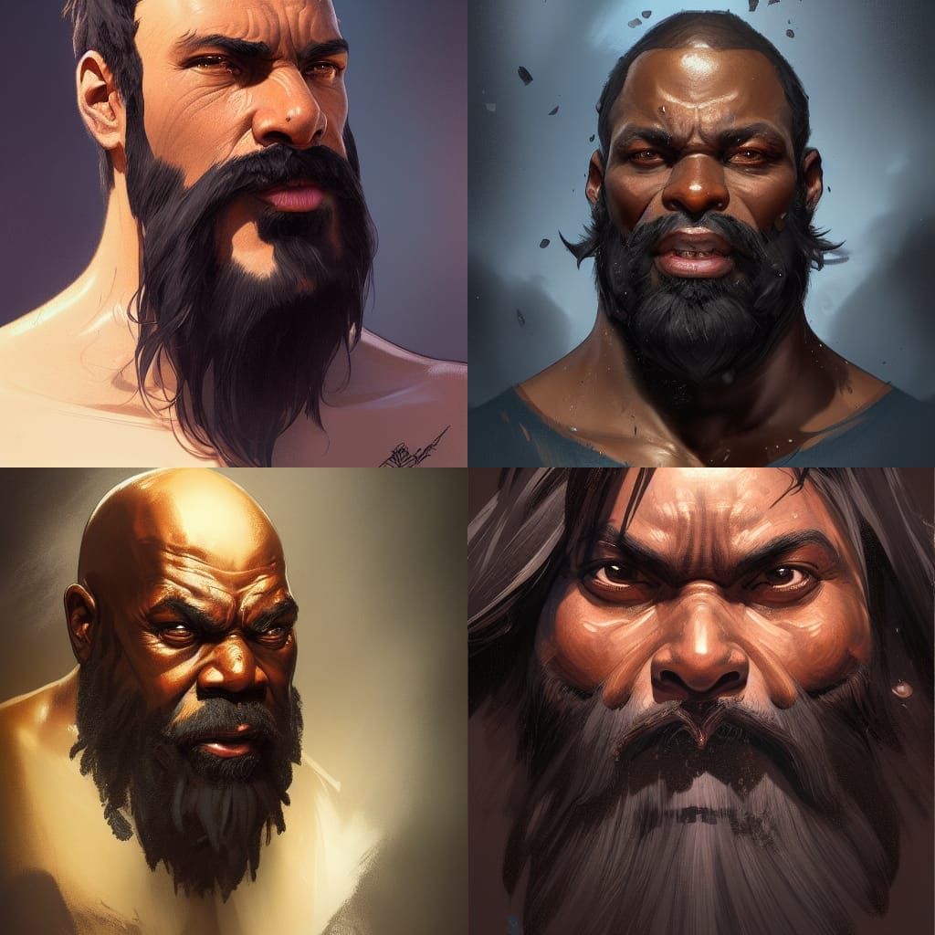 Black Dwarf Portrait in Art Nouveau Style