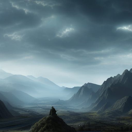 Dramatic Shadows in a Detailed Valley