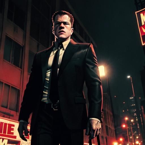 Matt Damon as Gangster in Frank Miller Style