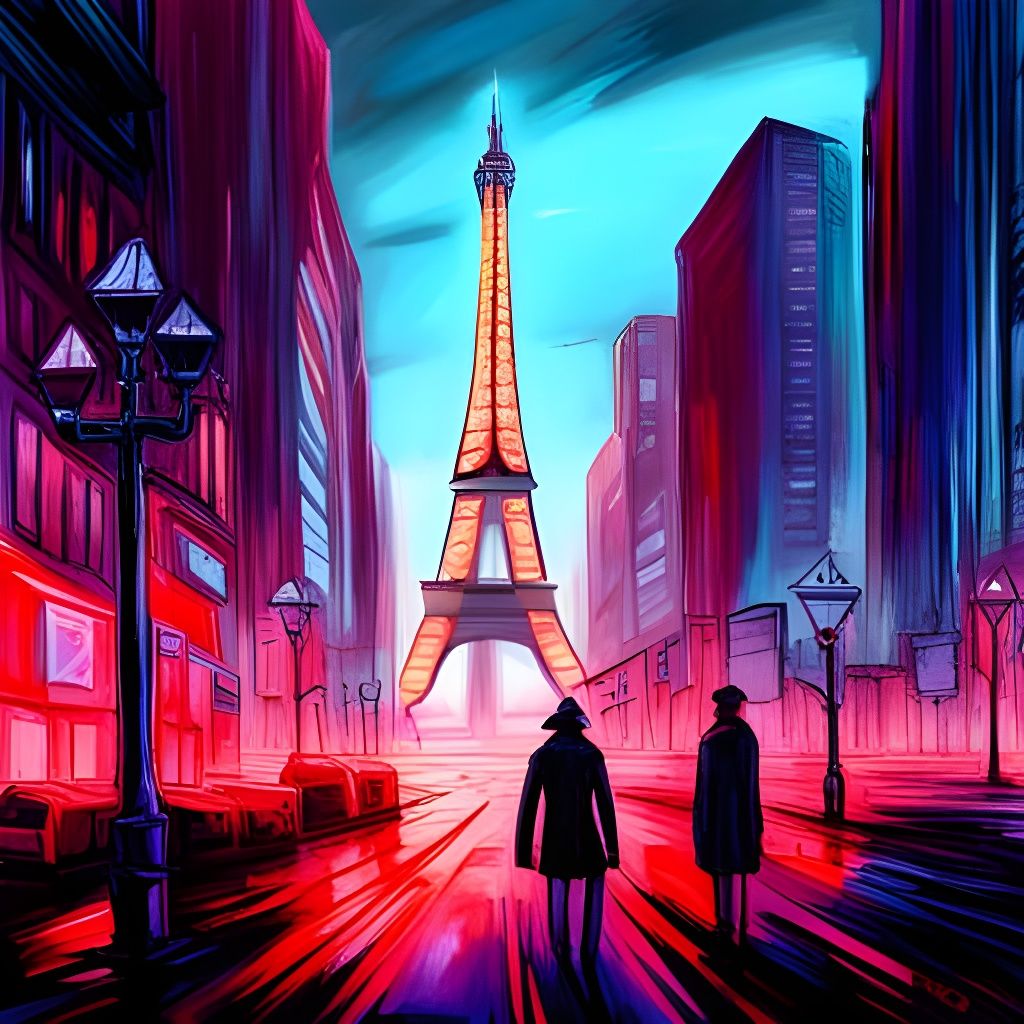 Dystopian Hyperfuturistic Paris Hellscape
