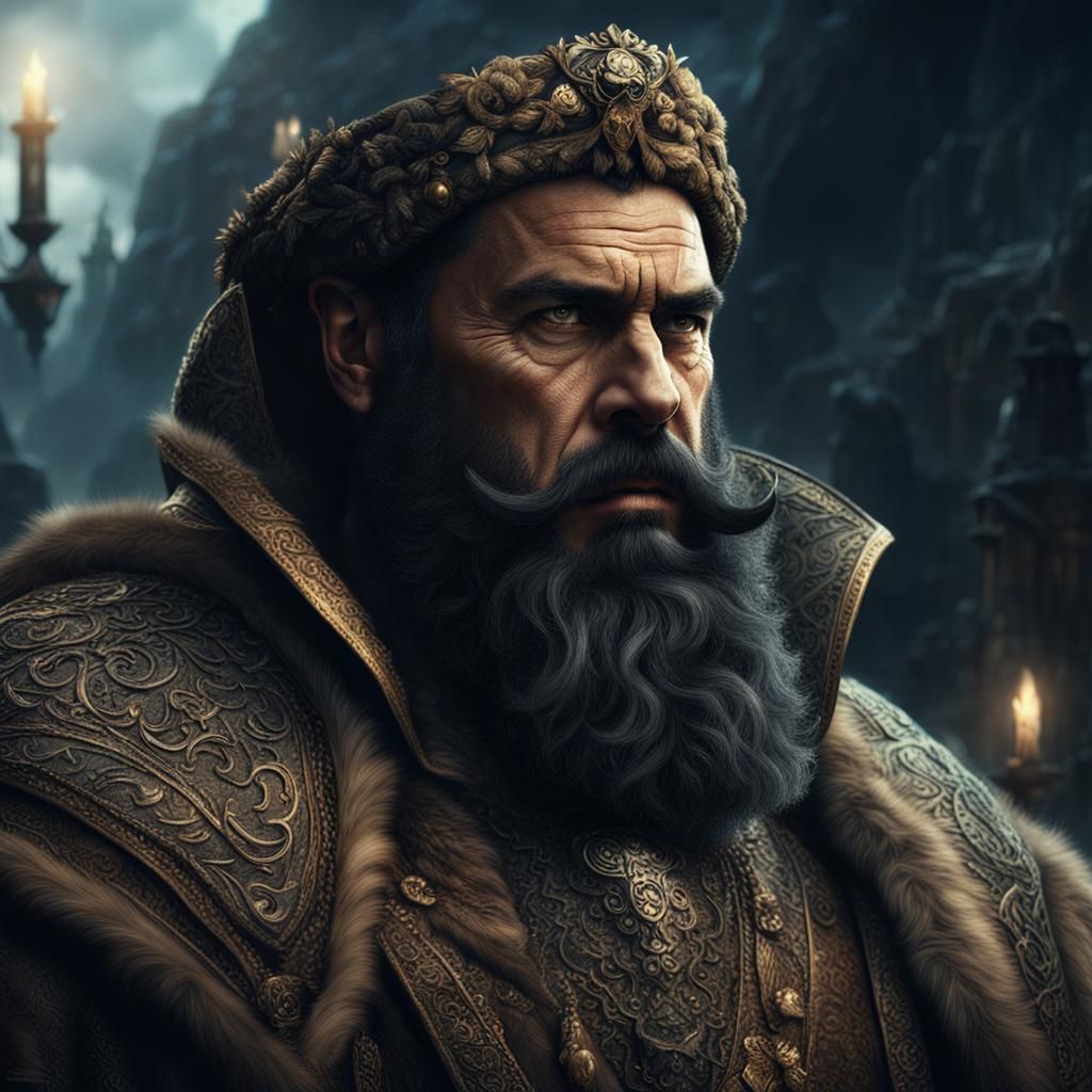 Dark Fantasy: Massive Bearded Man in Medieval Fur