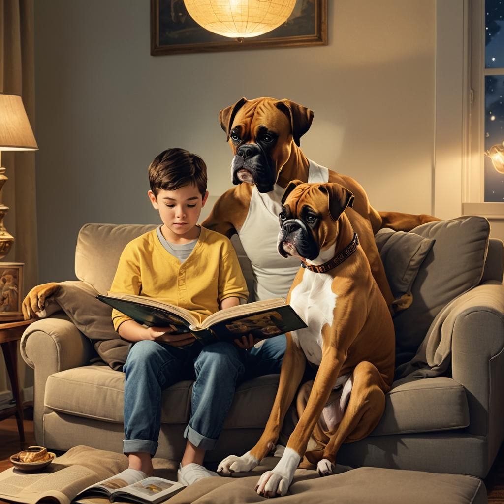 Cozy Family Scene in Whimsical Fantasy Art