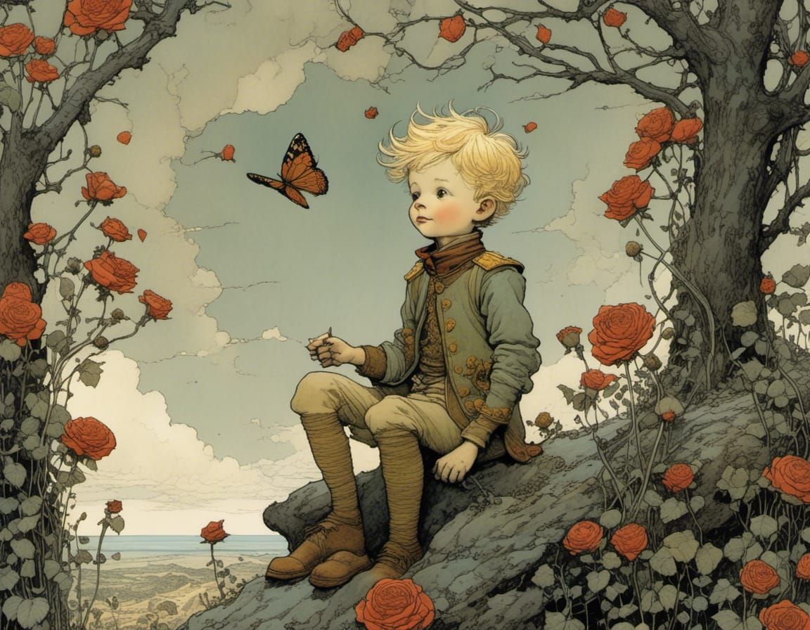 The Little Prince and Rose in Entangled Detail