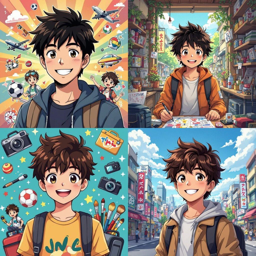 Anime Character with Diverse Interests