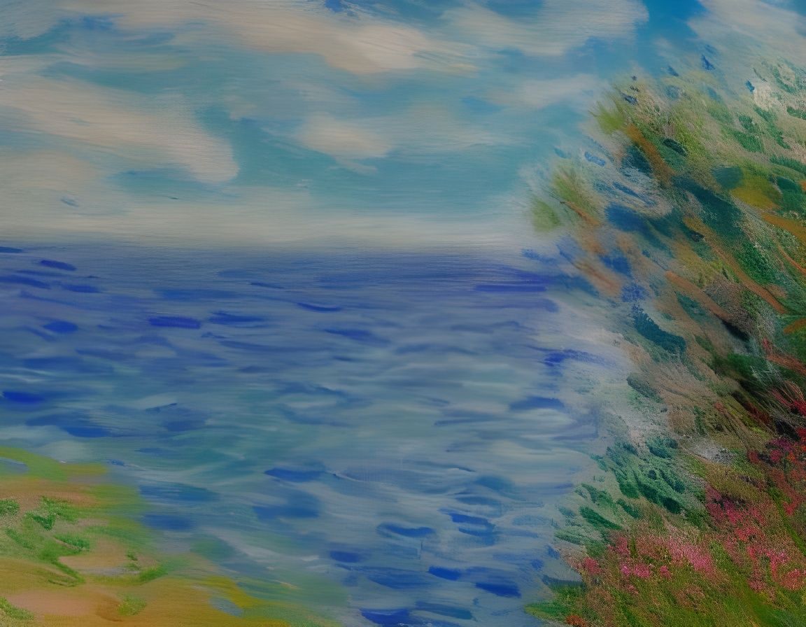 Impressionistic Ocean Scene from Cliffside View