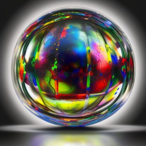 Glass Sphere in Graffiti Splash Art