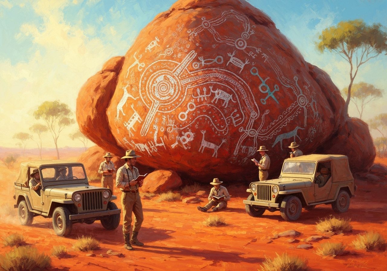 Explorers Discover Aboriginal Art in Australian Desert Paint...