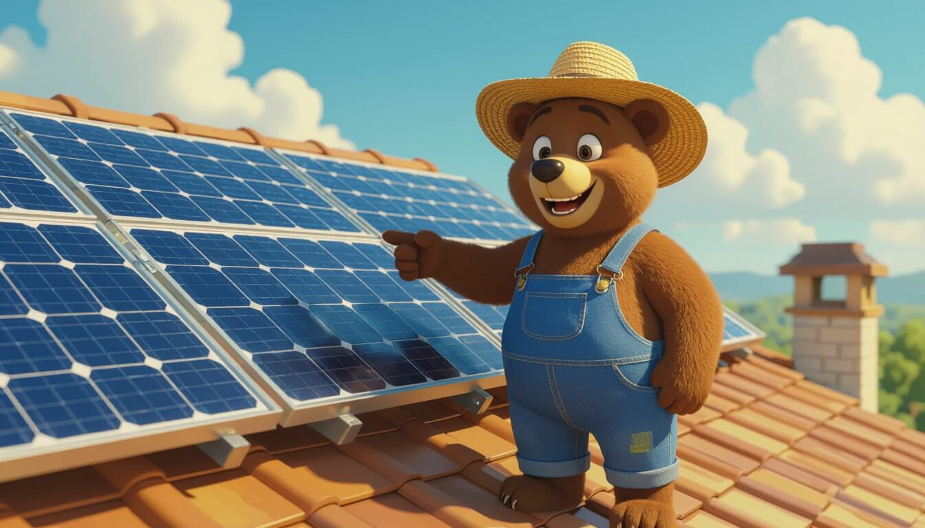 Papa Bear Promotes Solar Energy: Children's Book Illustratio...
