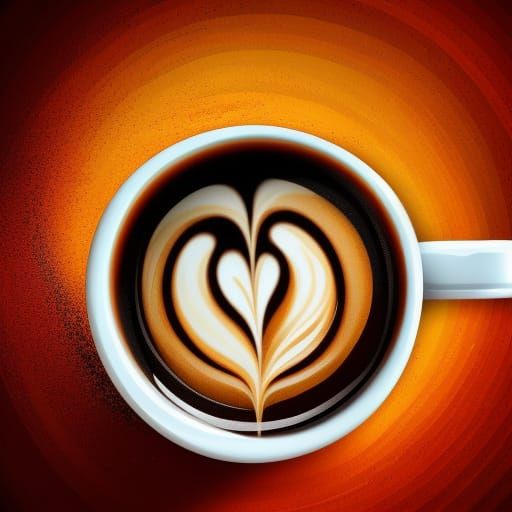 Steaming Hot Coffee in Abstract Art Style