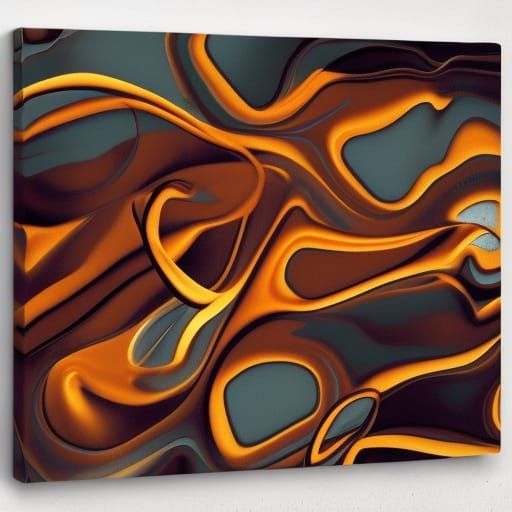 Abstract Steaming Hot Coffee Art in Complementary Colors