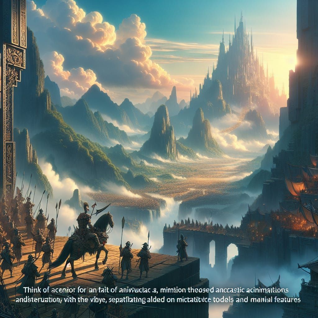 Epic Army Cartoon Scene as Digital Matte Painting