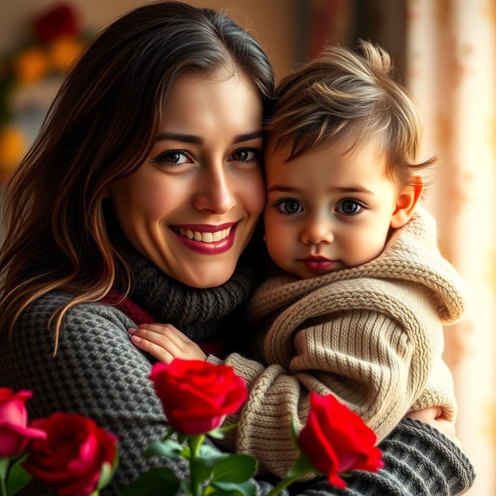 Motherly Devotion in Vibrant Colors