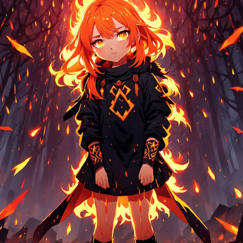 Fiery Gaze: A Portrait in Fantasy