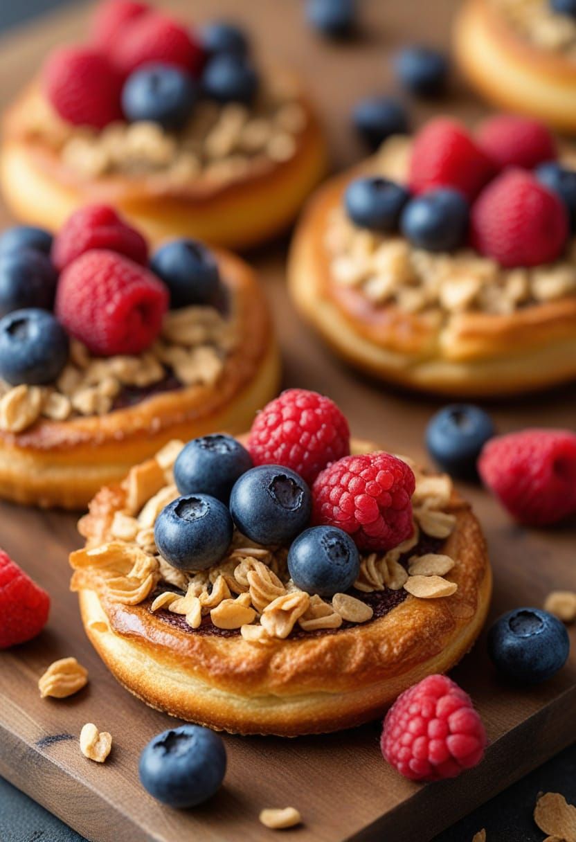 Flaky Pastries with Fresh Fruit