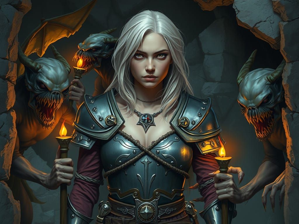 Aasimar Paladin Captured by Goblinoids in a Dark, Foreboding...