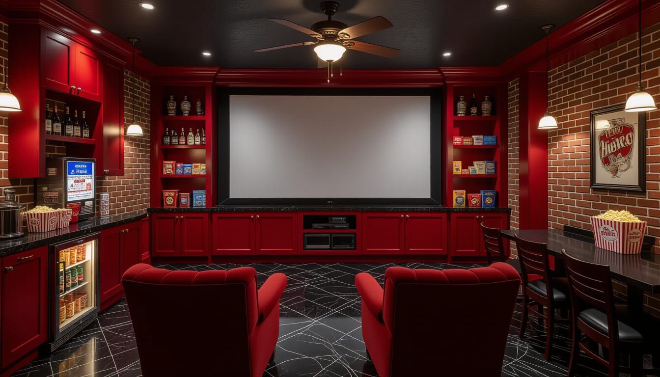 Victorian Movie Room with Retro Charm