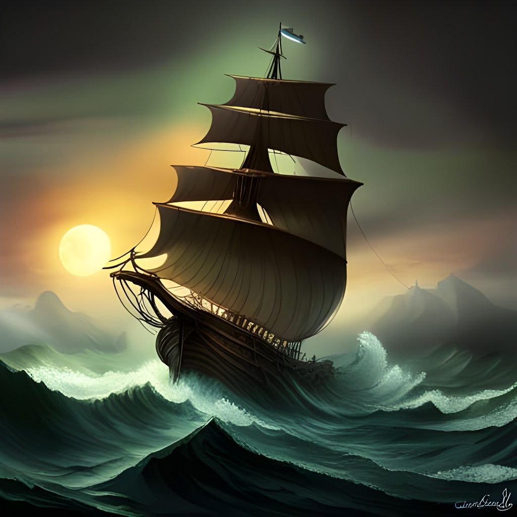 Epic Ghost Ship: The Flying Dutchman in Dark Fantasy