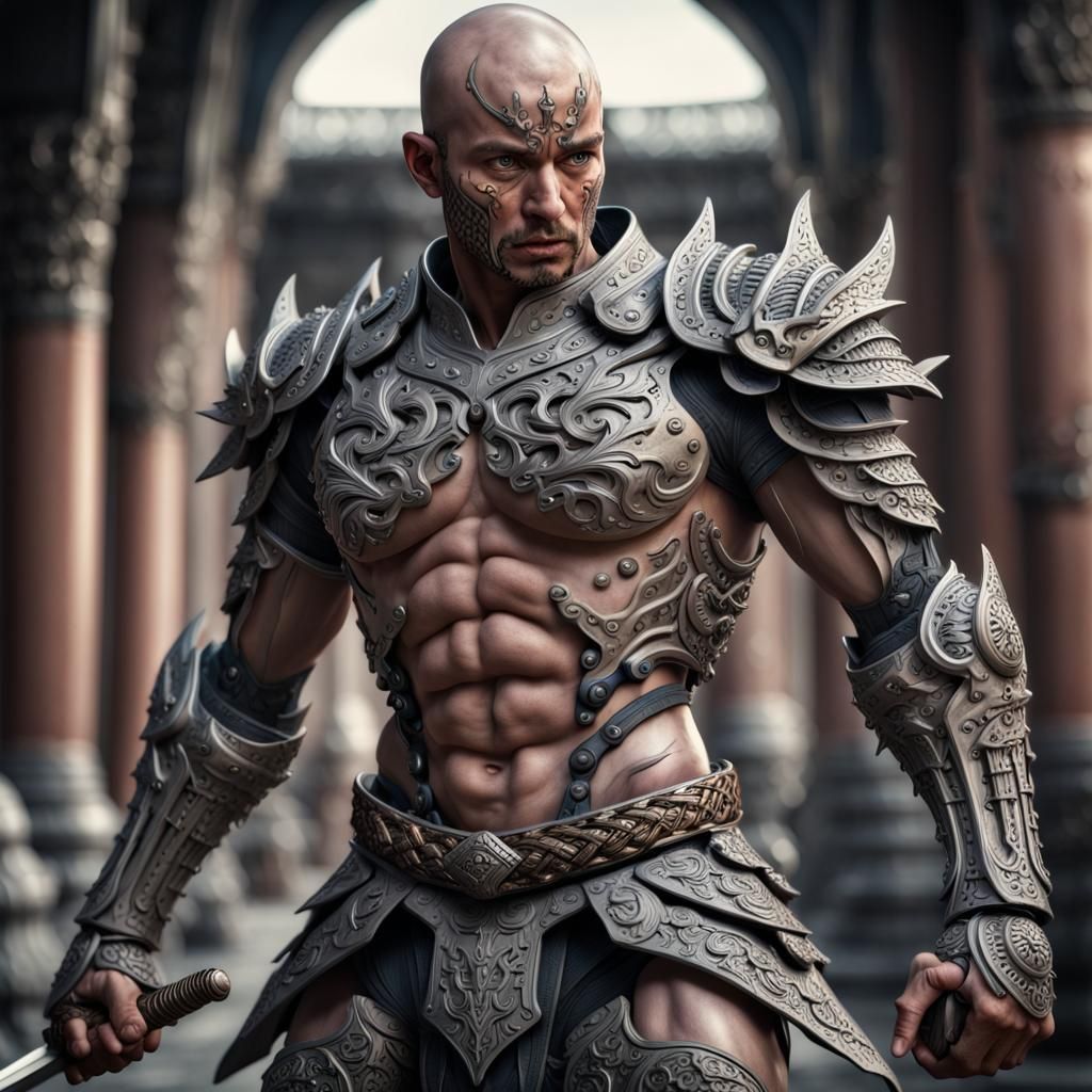 Armless Sword-Shouldered Humanoid Fighter in HDR