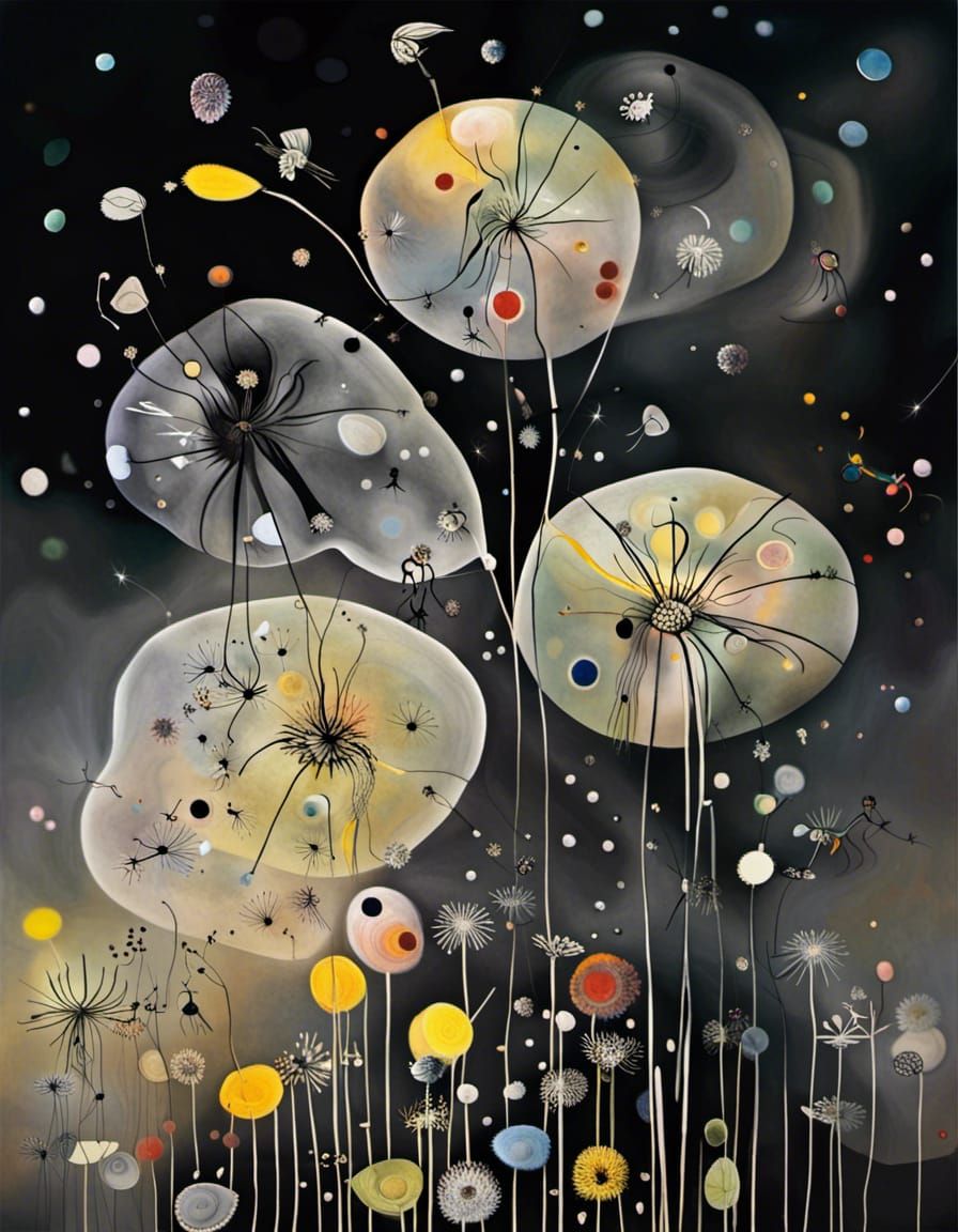 Fairies Making Wishes in Dreamscape, Abstract Art