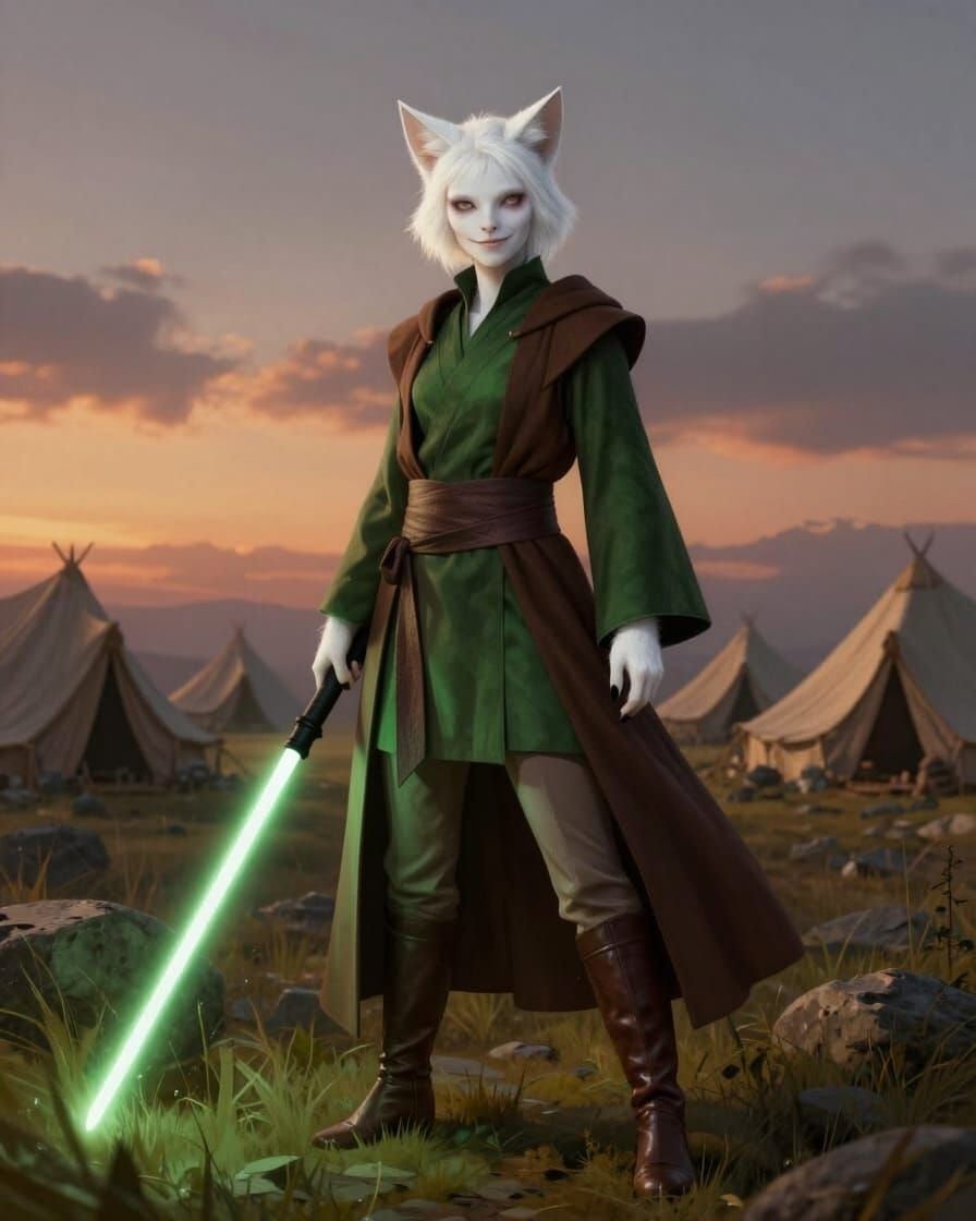 Jedi Knight With Black Lightsaber Hilt