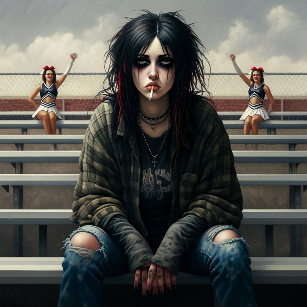 Surreal Grunge Portrait of a Moody Female