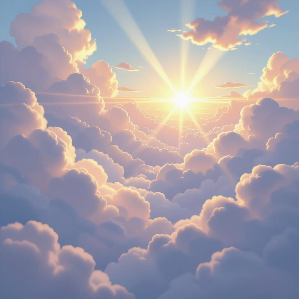 Dreamy Home in Clouds with Divine Sunshine
