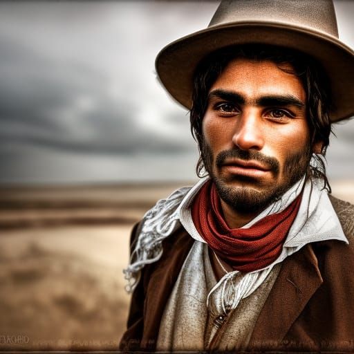 Argentinian Gaucho Portrait in Hyperrealistic Style