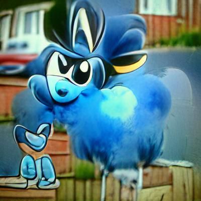 Cartoon Blue Dog Character