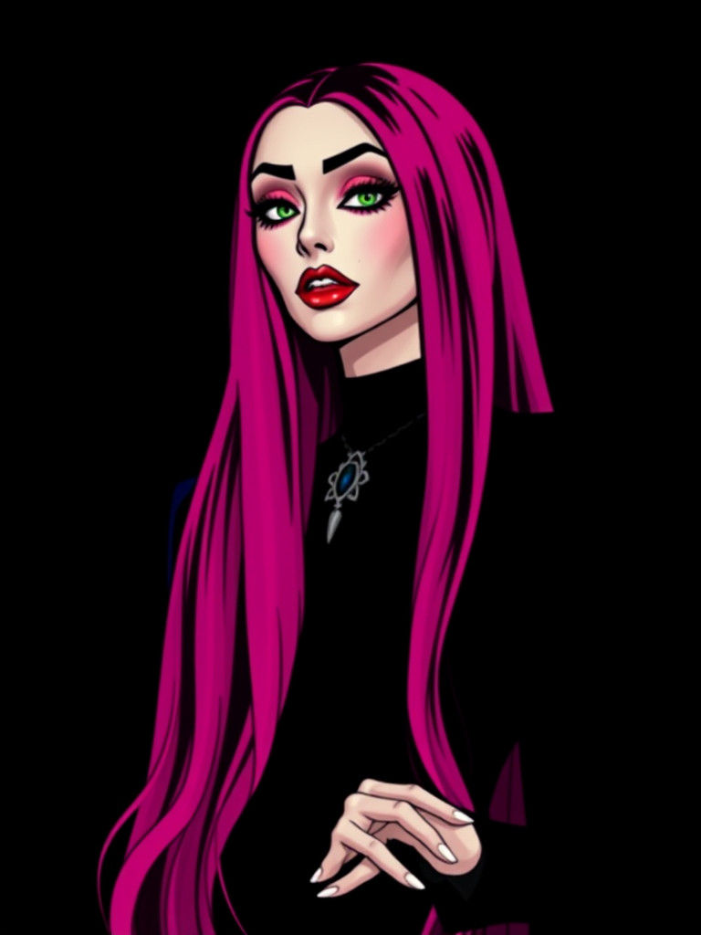 Morticia Addams Reimagined in Glorious Colors