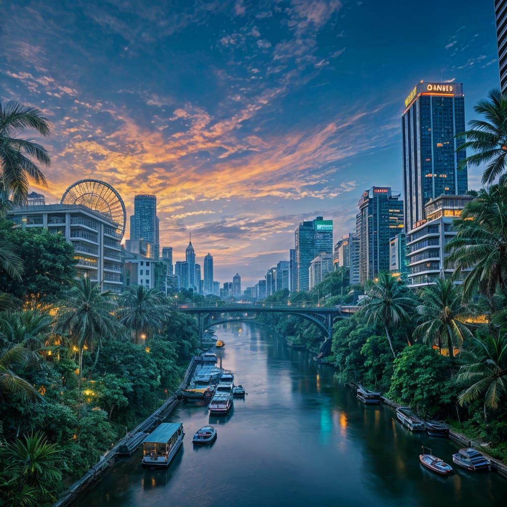 Urban Jungle Masterpiece in Futuristic Style