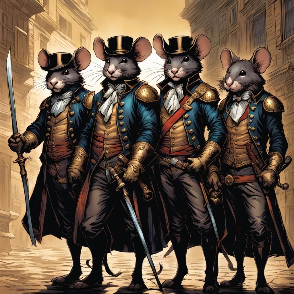 Three Blind Mice as Musketeers in Comic Art
